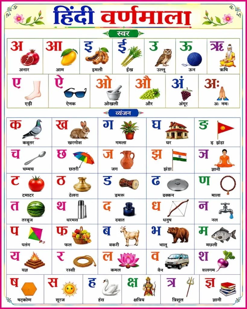 Hindi Varnamala Chart in Hindi
